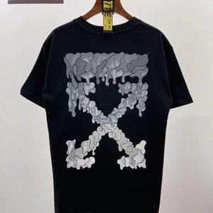 OFF-White Grey and White Style Crossed Arrows T-shirt Black